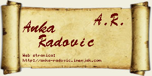 Anka Radović vizit kartica